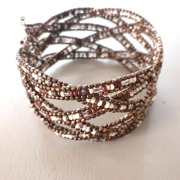 AVENUE 2 Seed Bead Cuff Bracelets Plus Size XL NWT - Picture 2 of 7